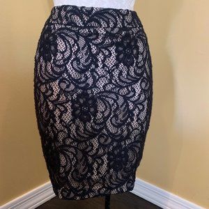 INC Black Lace Skirt
